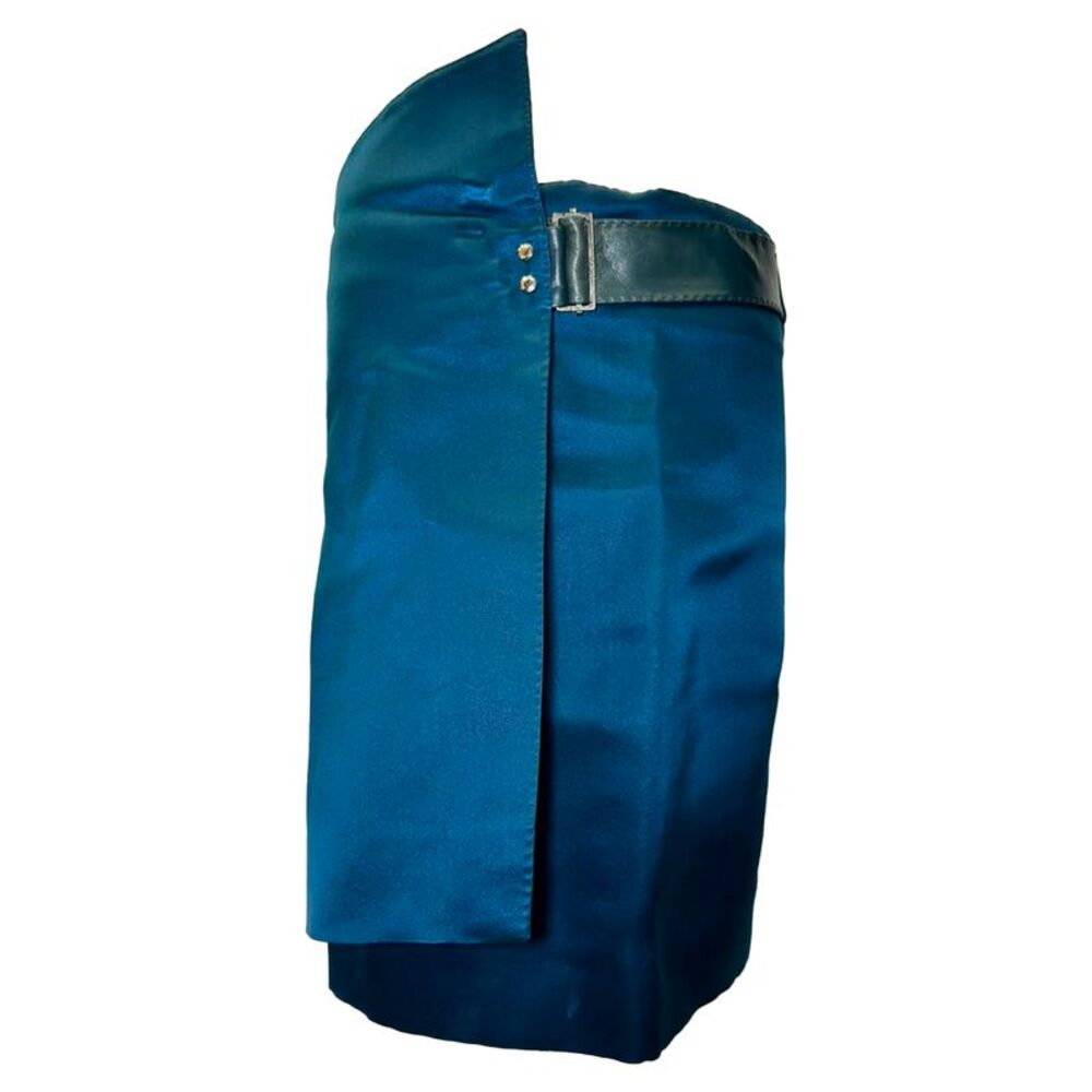 Louis Vuitton Belted Mini wrap Skirt in Turquoise Silk